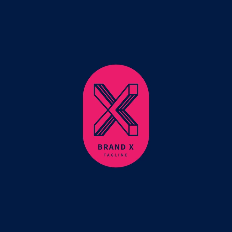 Gratis Vector platte ontwerpsjabloon letter x logo