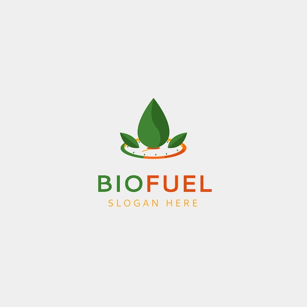 Platte ontwerpsjabloon voor biobrandstof logo