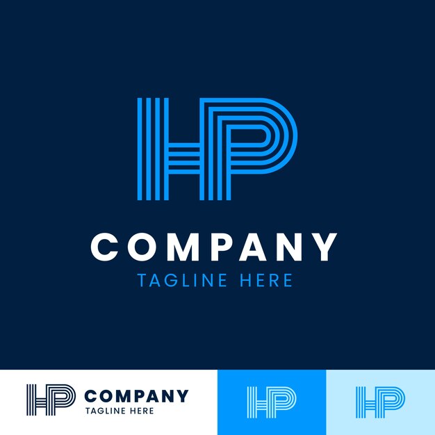 Platte ontwerpsjabloon voor ph of hp logo