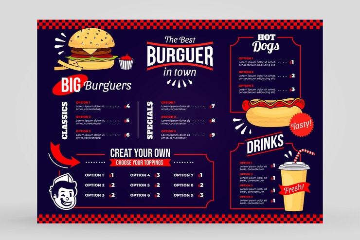 Gratis Vector platte ontwerpsjabloon voor pizzarestaurant