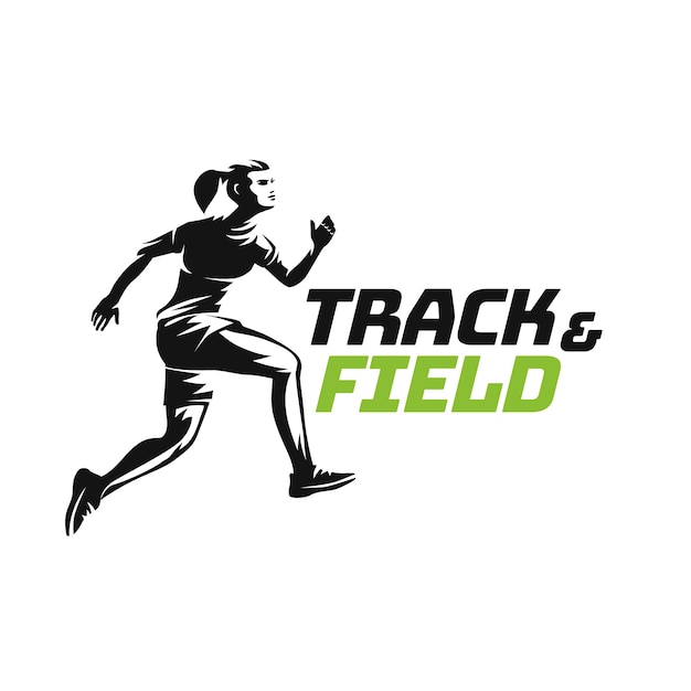 Platte ontwerpsjabloon voor track en field-logo