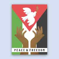 Gratis vector platte ontwerpsjabloon vrede poster