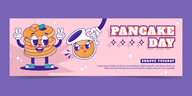 Platte pannenkoekendag horizontale banner