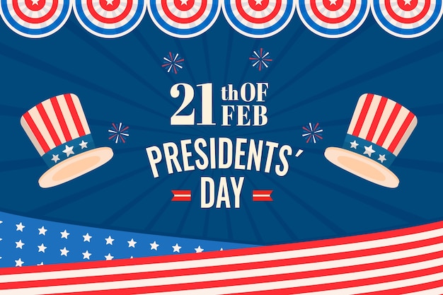 Gratis vector platte presidenten dag achtergrond