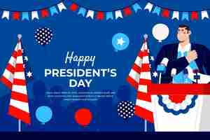 Gratis vector platte presidenten dag achtergrond