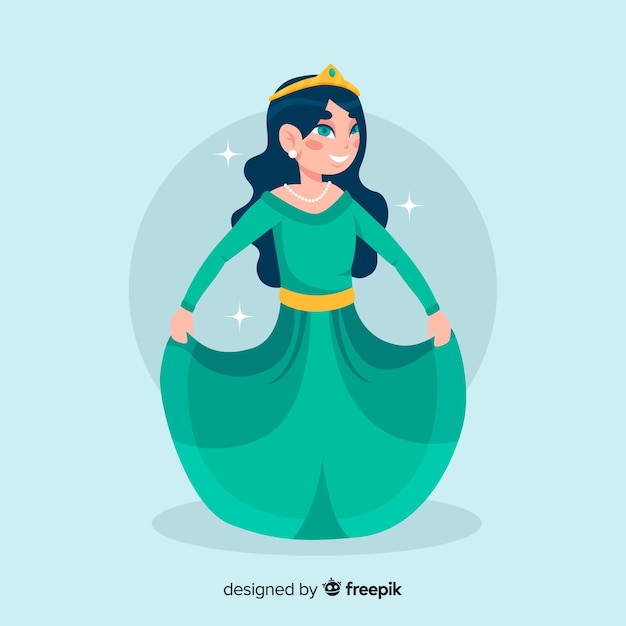 Gratis vector platte prinses achtergrond