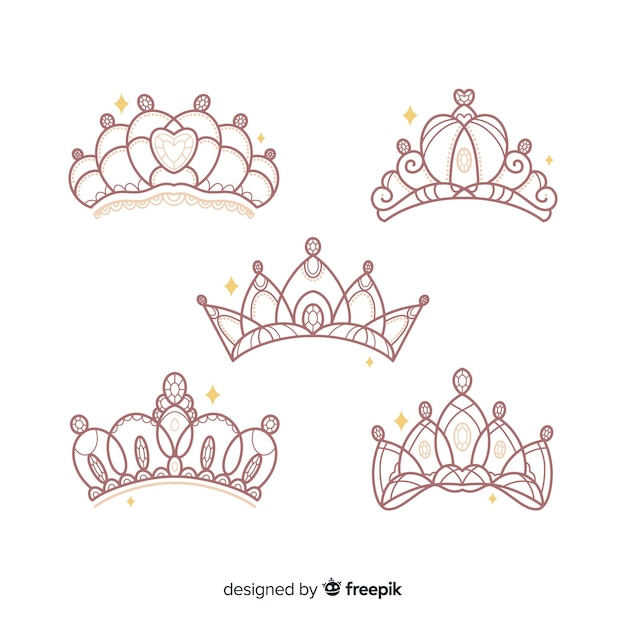 Platte prinses tiara collectie