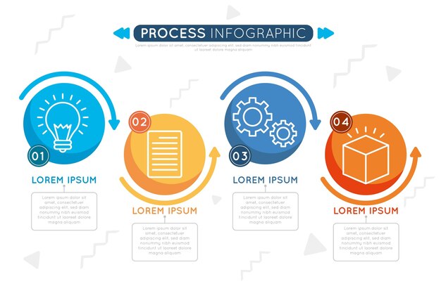 Platte proces infographic concept