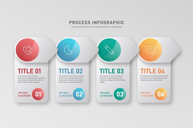 Platte proces infographic concept