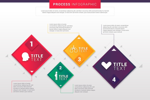 Platte proces infographic concept