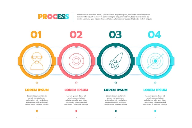 Platte proces infographic sjabloon