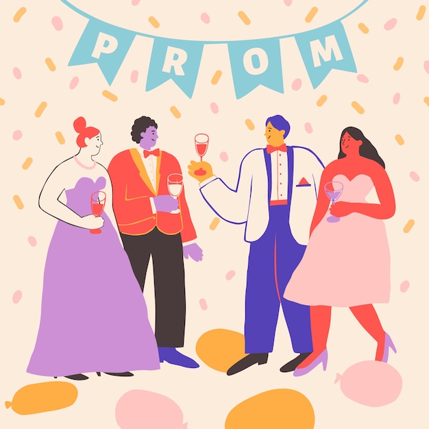 Platte prom illustratie