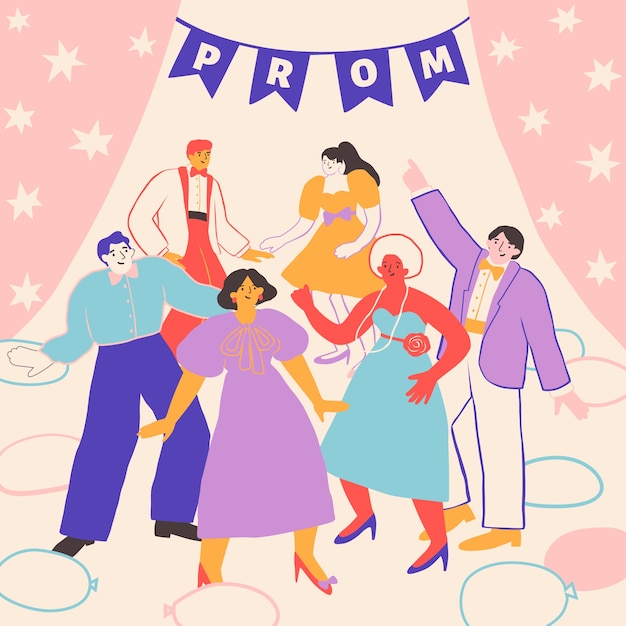 Platte prom illustratie