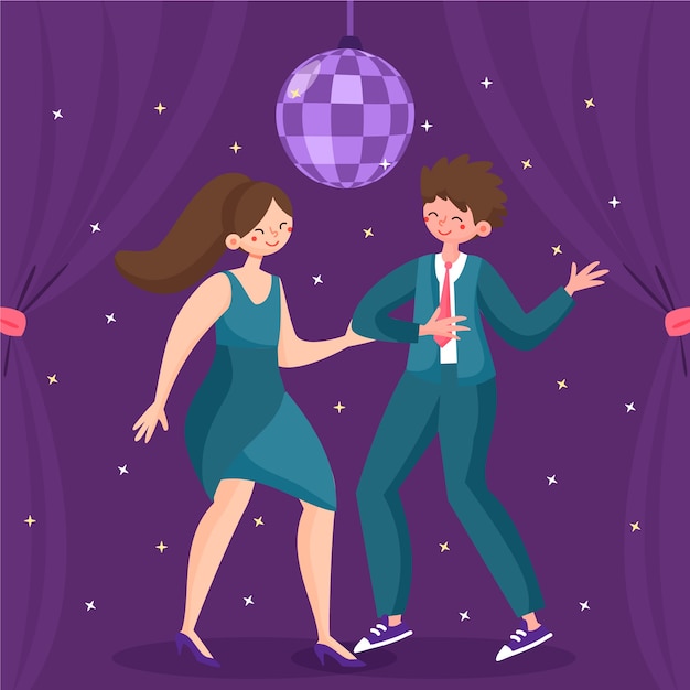 Gratis vector platte prom illustratie