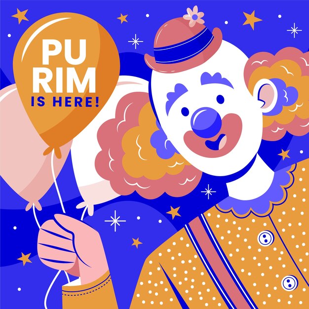 Platte purim illustratie