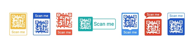 Platte qr-codepictogram voor mobiel contactloos betalen