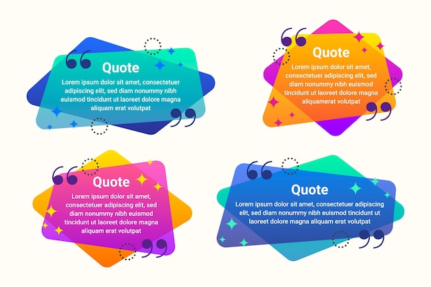 Gratis vector platte quote box frame-collectie