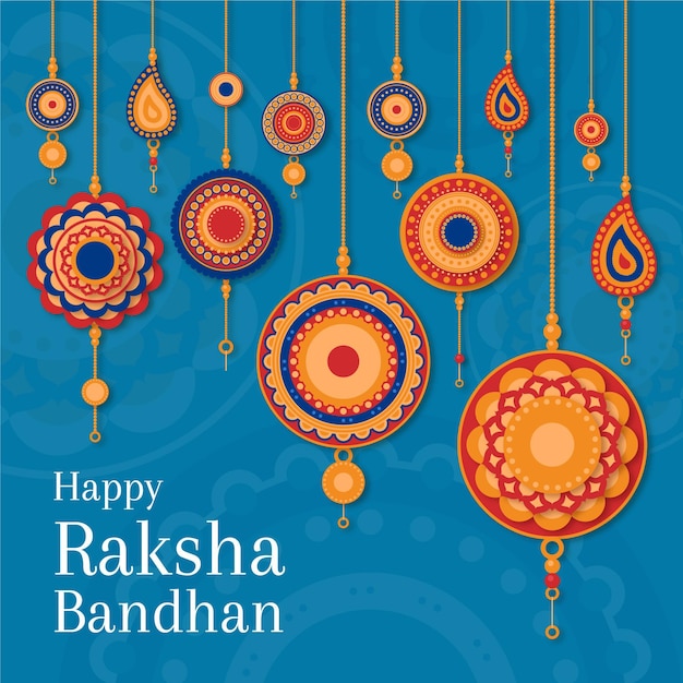 Gratis vector platte raksha bandhan concept