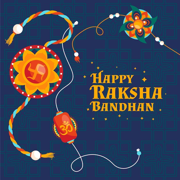 Gratis vector platte raksha bandhan concept