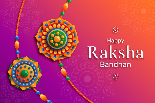 Gratis vector platte raksha bandhan concept