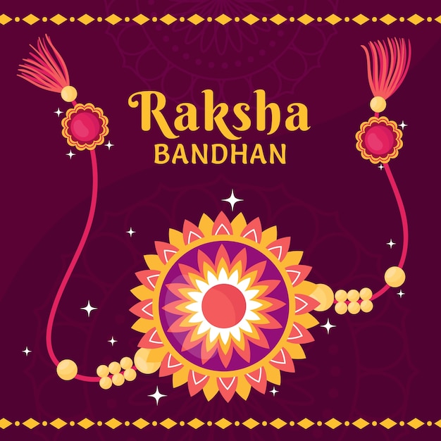 Gratis vector platte raksha bandhan illustratie