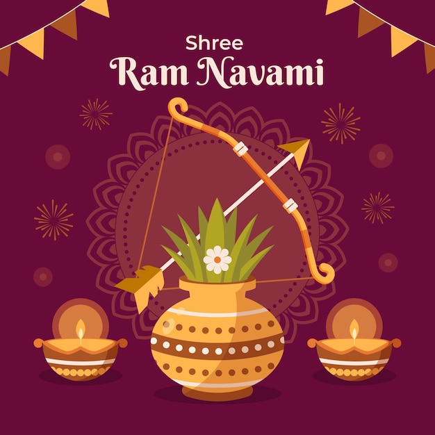 Platte ram navami illustratie