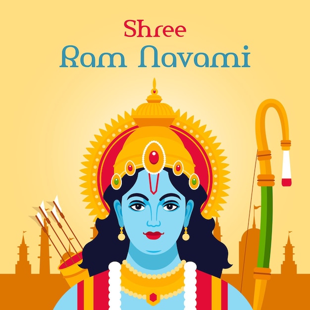 Platte ram navami illustratie