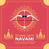 Gratis vector platte ram navami illustratie