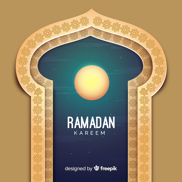 Gratis vector platte ramadan achtergrond