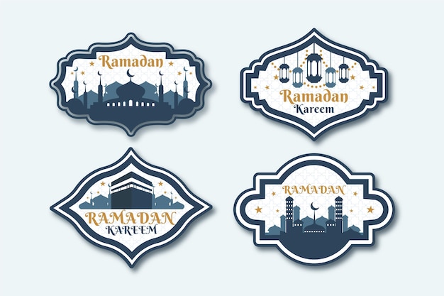 Platte ramadan badge-collectie