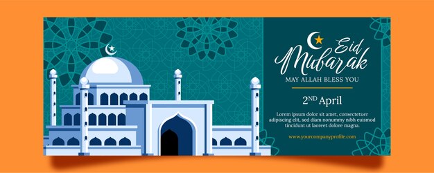 Gratis vector platte ramadan horizontale banner