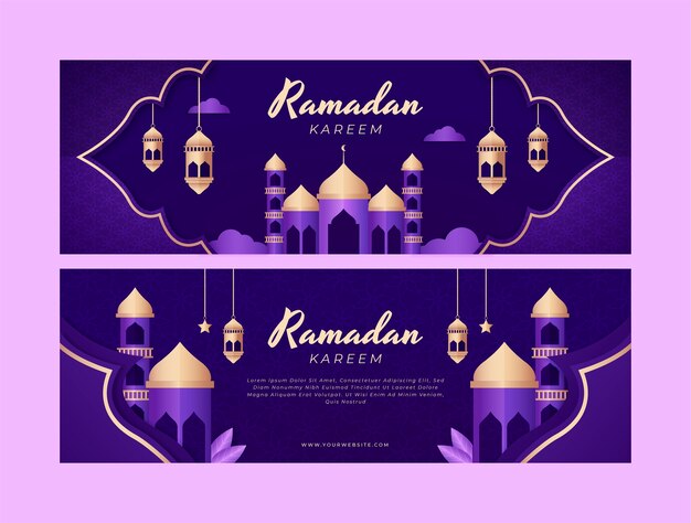 Platte ramadan horizontale banners pack