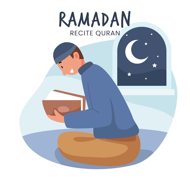 Platte ramadan illustratie