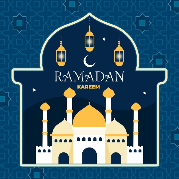 Platte ramadan illustratie