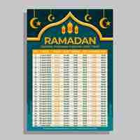 Gratis vector platte ramadan kalender