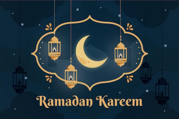 Platte ramadan kareem illustratie