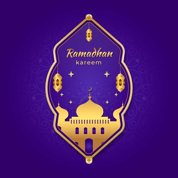 Platte ramadan kareem illustratie