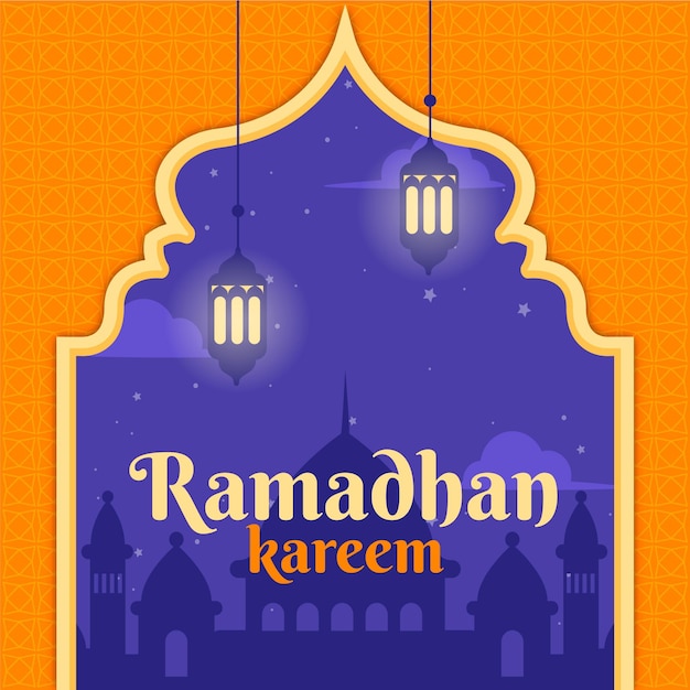 Platte ramadan kareem illustratie