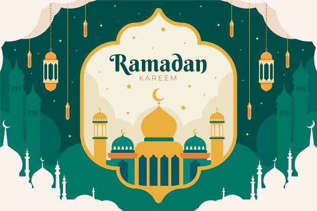 Platte ramadan viering achtergrond