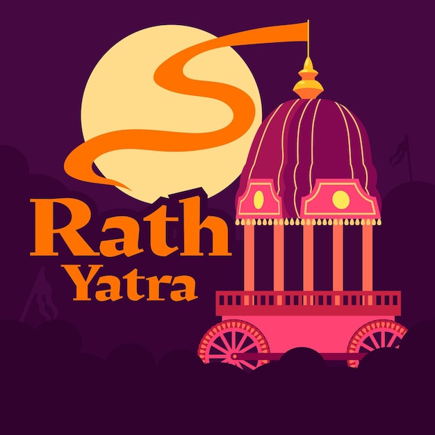 Platte rath yatra viering illustratie