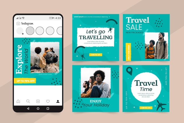Platte reizen instagram postverzameling