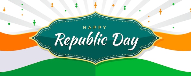 Gratis vector platte republiek dag banner