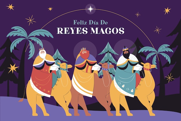 Platte reyes magos achtergrond