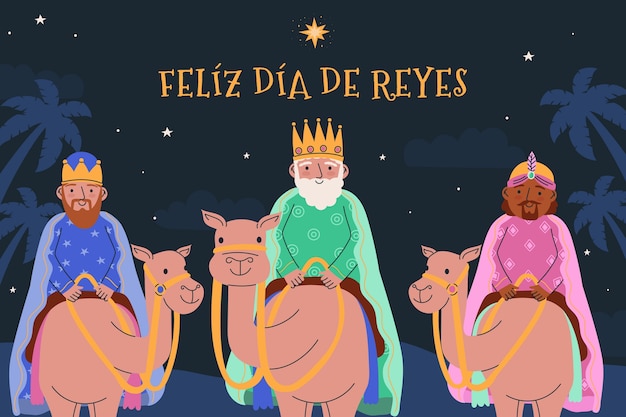 Platte reyes magos achtergrond