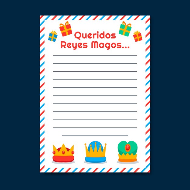 Platte reyes magos verlanglijst brief