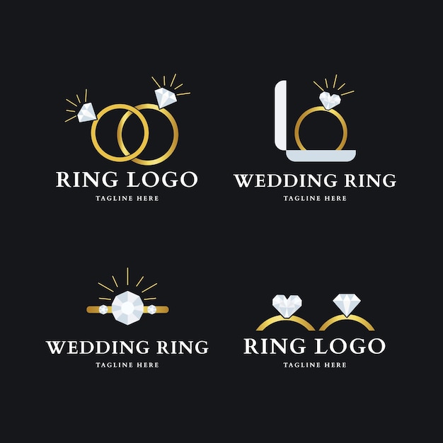 Gratis vector platte ring logo-collectie