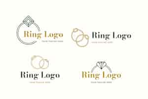 Gratis vector platte ring logo sjabloonverzameling