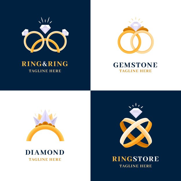 Platte ring logo sjabloonverzameling