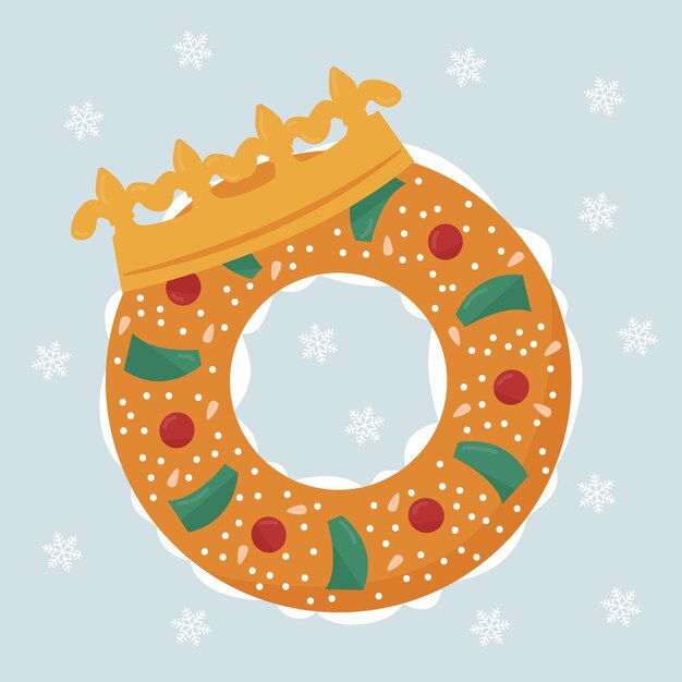 Platte roscón de reyes illustratie