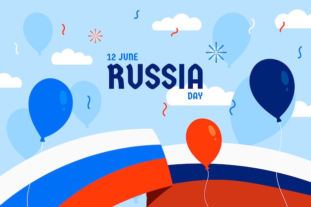 Platte Rusland dag achtergrond met ballonnen